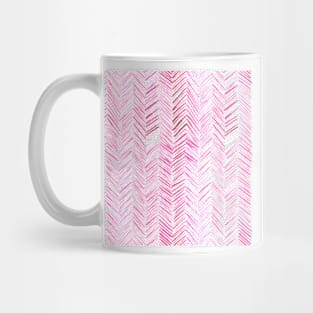 Watercolor Herringbone Pattern - Hot Pink Mug